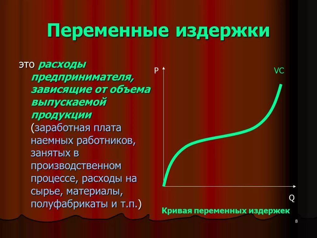 Переменные издержки. Переиенные издержки этт. Переменные затраты. Постоянные и переменные издержки.