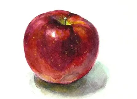 Рисунок яблоко акварелью 59 фото.