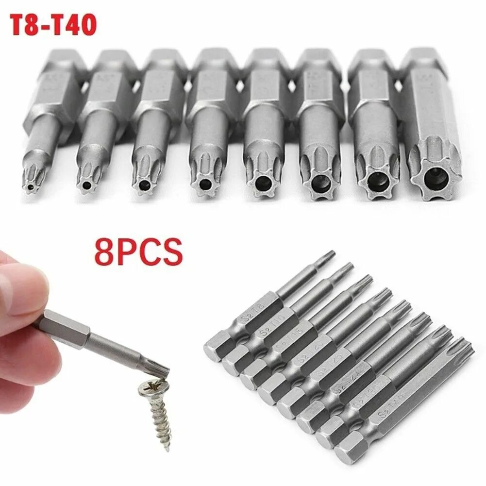 Бита для отвертки 1 мм. Torx t40. насадка torx t8. отвертки пятиконечная звездочка. набор насадок на отвертку звездочка т 40 -т 80.