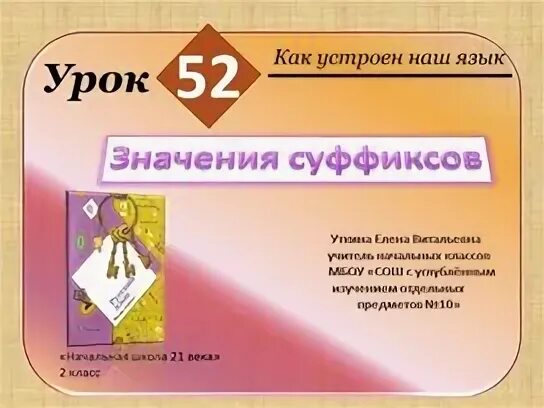Урок значение суффиксов