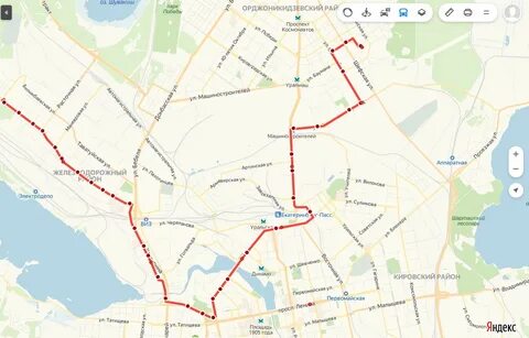 Маршрут 1 трамвая екатеринбург остановки на карте