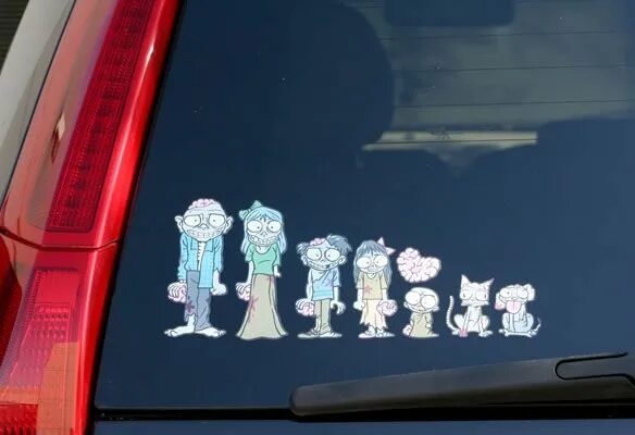 Наклейка на машину семья. Family car Decals. Forester Family наклейка. Магнитики зомби.