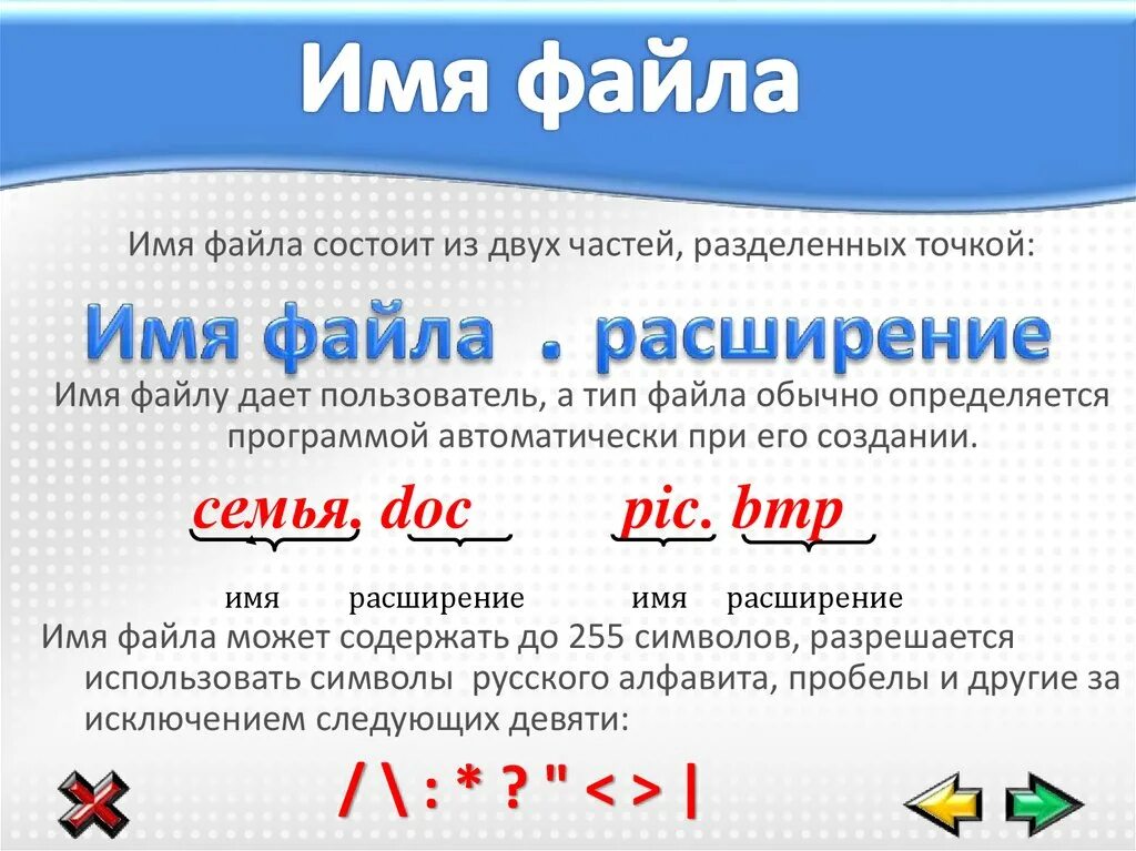 Имя файла виды. Расширение имени файла. имя файла состоит из двух частей. имя файла презентации. расширение имени файла характеризует.