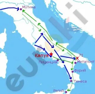 Восстание спартака контурная карта 5 класс ответы