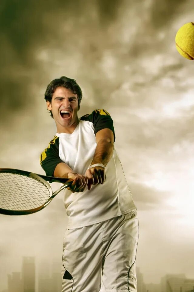 Теннис. Теннисист. Теннис фон. Большой теннис корт. Hit player