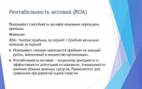 Рентабельность активов по отраслям