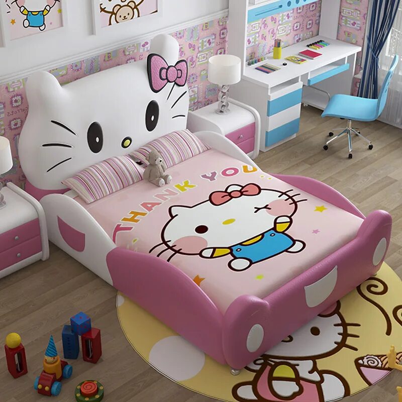 кровать хеллоу китти. кровать хеллоу китти. кровать хеллоу китти. кроватка хелло китти детская. детская кровать хелойкити.