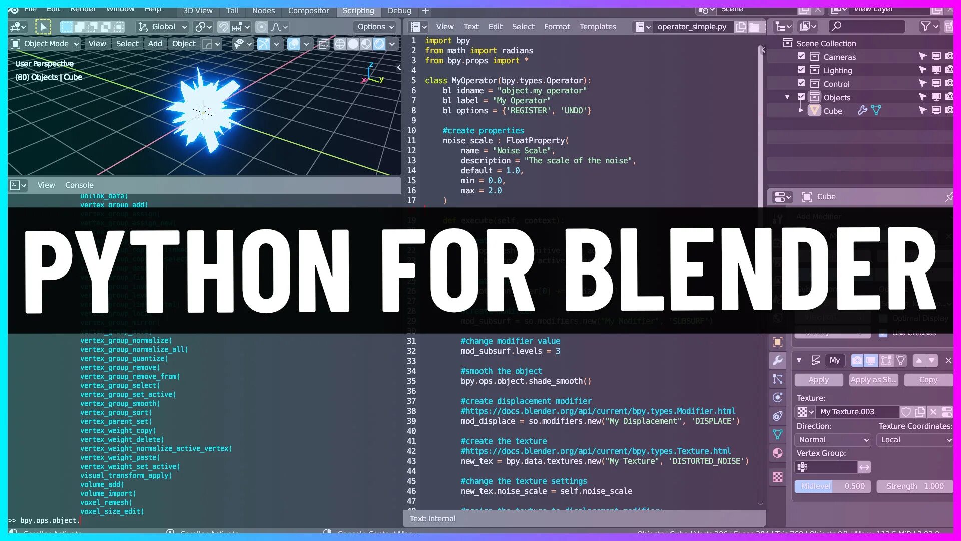Питон в блендере. BPY.Props Blender Python. Python crash course. Blender Python properties default. Blender python scripting