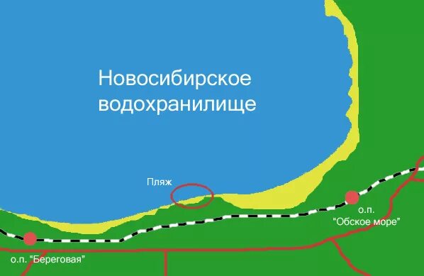 Электричка береговая новосибирск. Станция Обское море Новосибирск пляж. Новосибирское водохранилище на карте. Обское море на карте. Обское море Новосибирск карта.