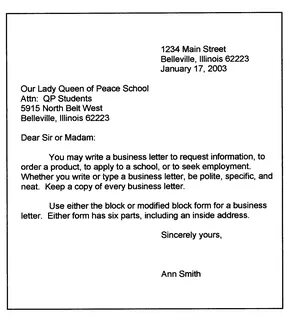 English letter examples