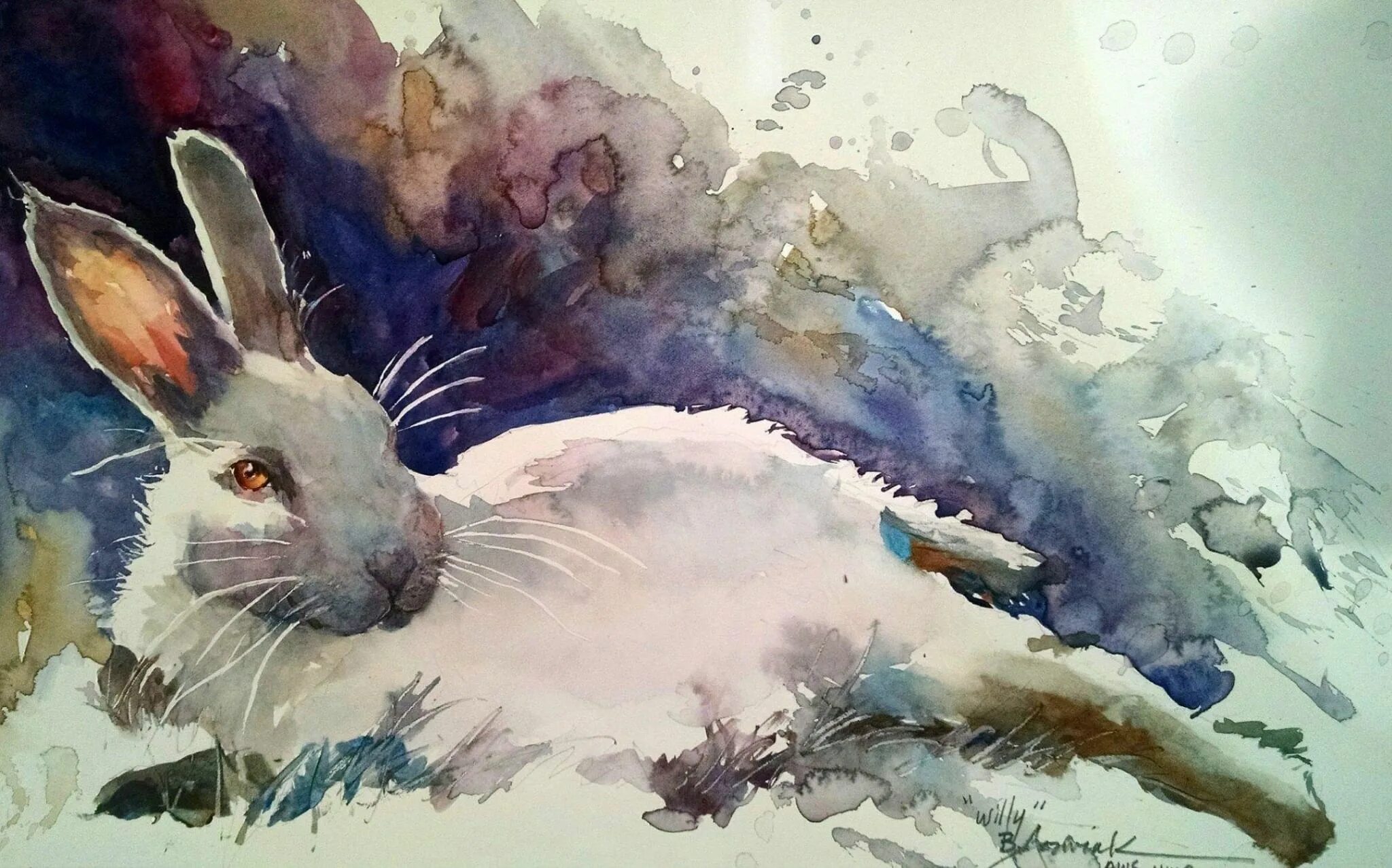 Otter Print Watercolour Print Splash Animal Painting Pink Wall Art Animal Art Pr