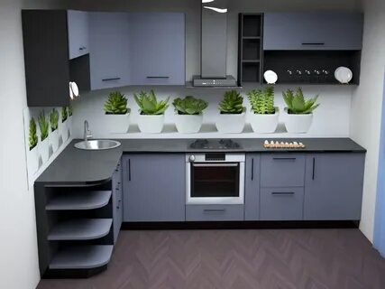 Недорогие серые кухни