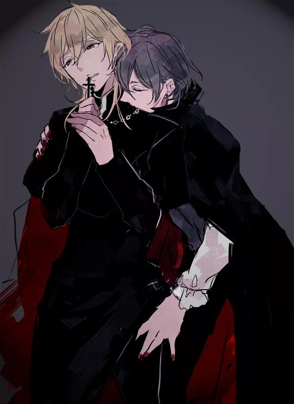 Священник яой. Андерсон и кирей котомине. Яой демоны. Яой дьявол и священник. Священник и демон слэш арт.