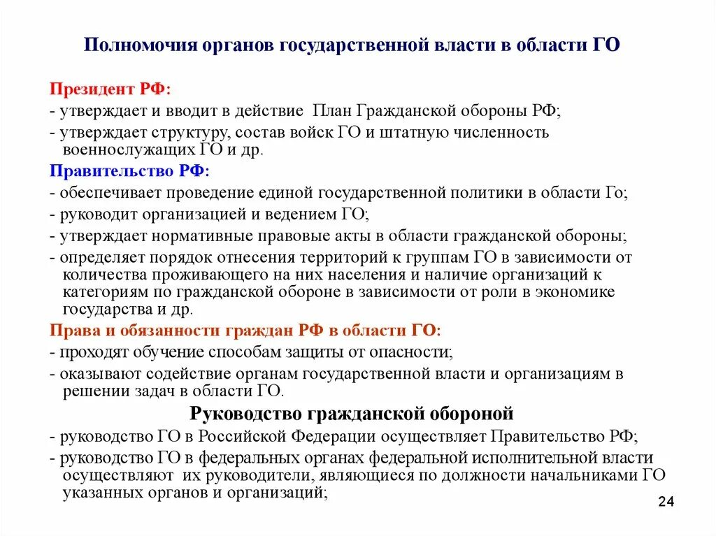 Компетенция органа в положении
