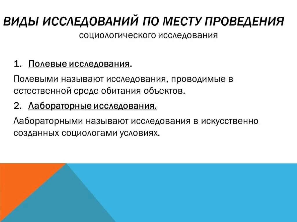 1 полевое исследование