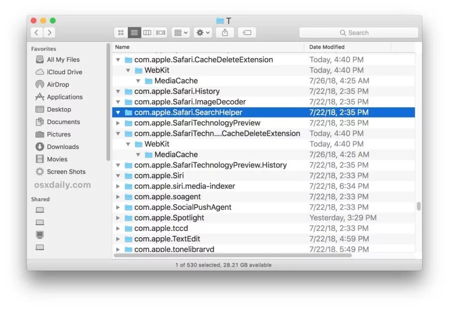 Apps temp files