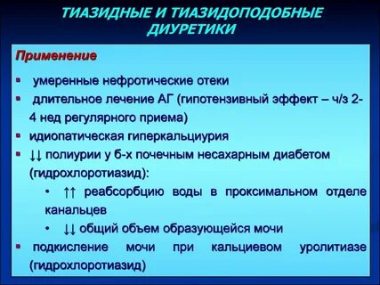Тиазидные диуретики список
