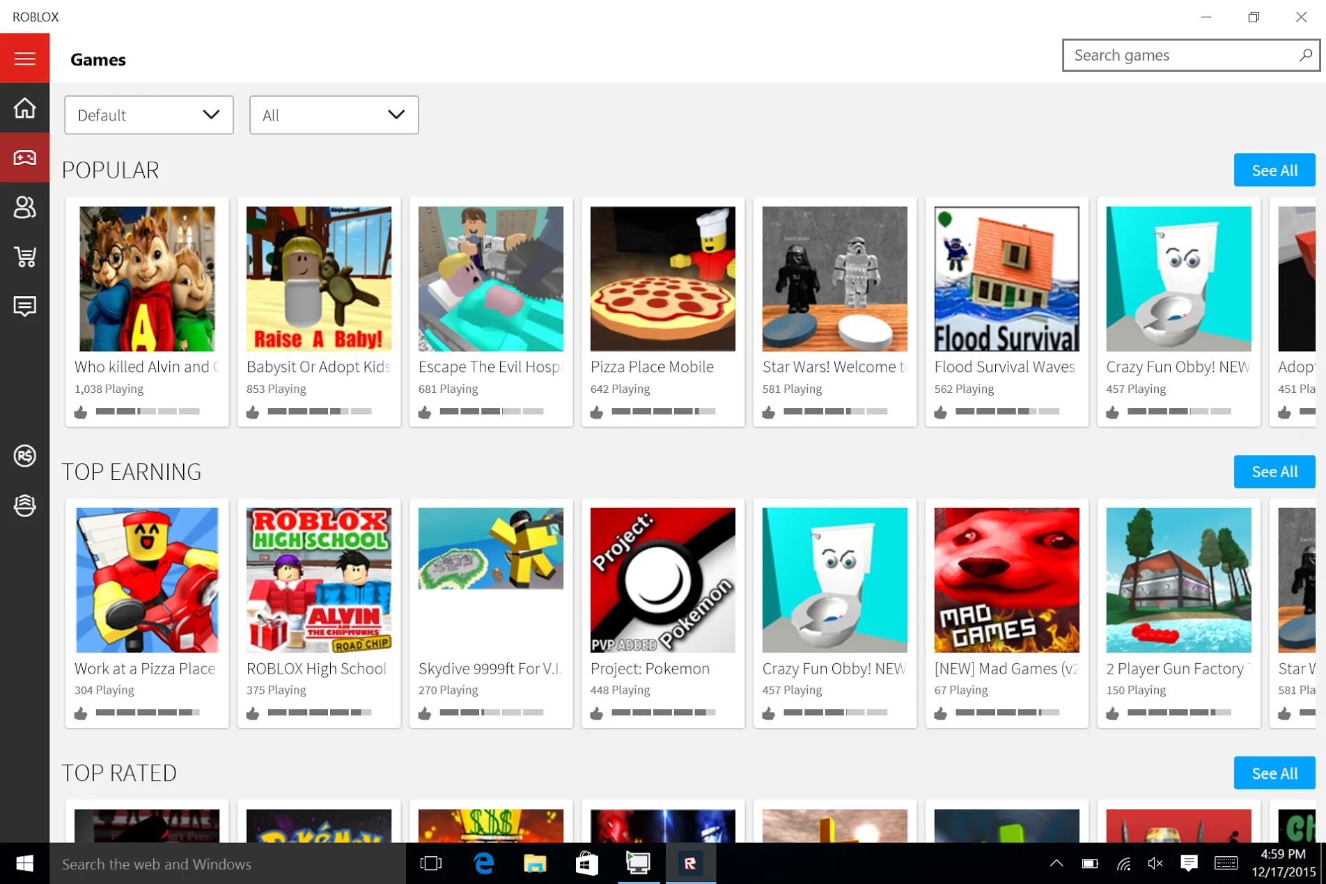 Много приложений роблокс. РОБЛОКС приложение. Roblox 2015. Roblox Windows 10. Виндовс РОБЛОКС.