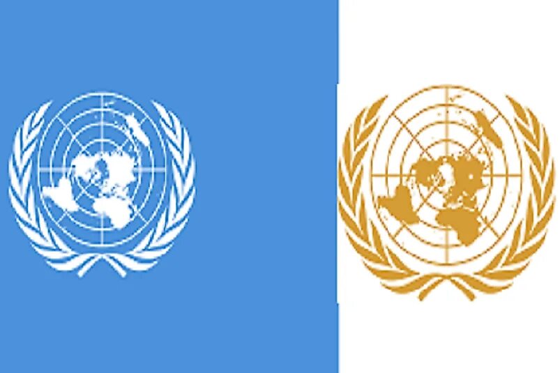 ГД ООН лого. Флаг организации Объединенных наций 1950 года. Флаг СССР В ООН. Карта на флаге ООН.