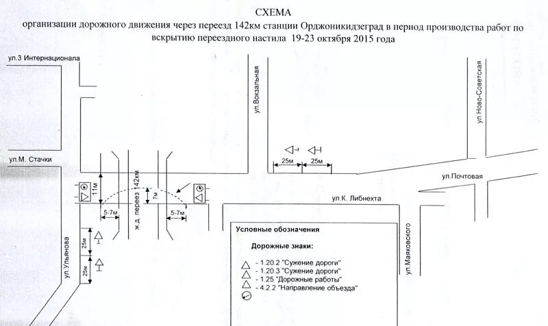 Расписание электричек орджоникидзеград жуковка. Схема организации дорожного движения через переезд. Схема организации дорожного движения через железную дорогу. Станция Орджоникидзеград Брянск схема. Расписание Бежицкого переезда.