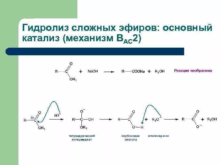 Механизм реакции гидролиза сложных эфиров. Гидролиз сложных эфиров механизм. Щелочной гидролиз сложных эфиров механизм. Аммонолиз сложных эфиров механизм. Карбоновые кислоты образуются при гидролизе