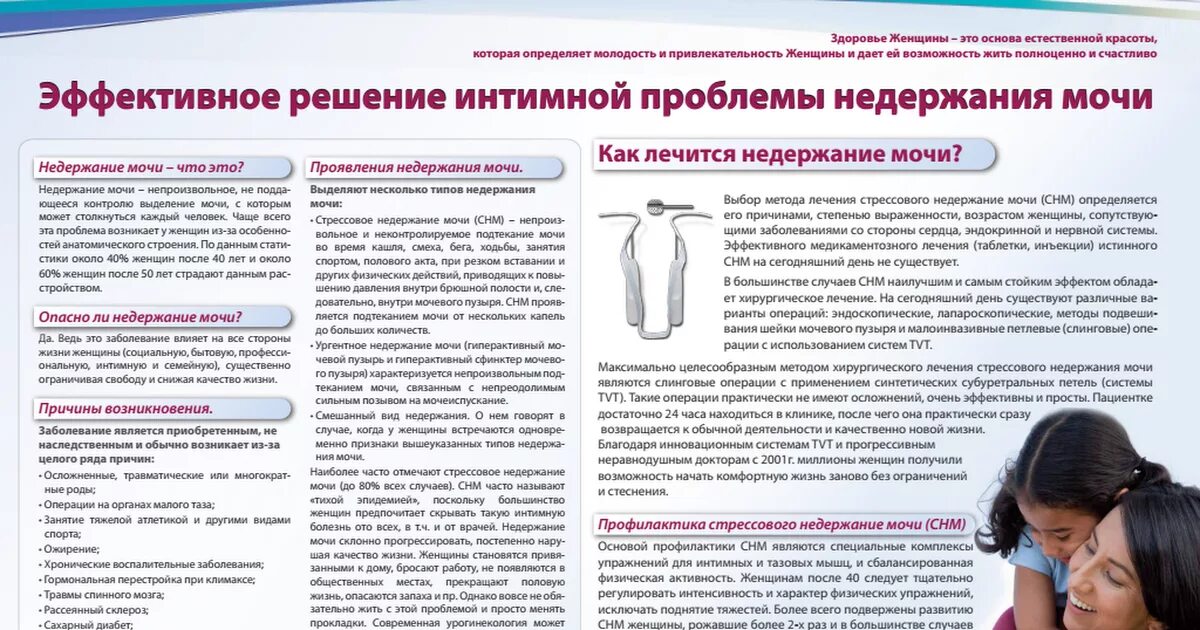 Непроизвольно выделяется моча