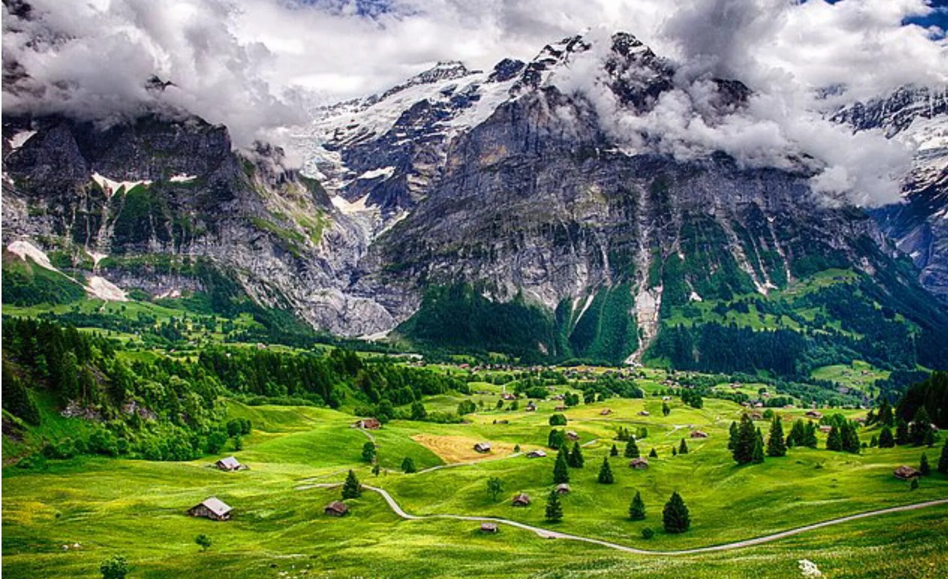 Невероятные горы. Альпы Швейцария. Природа Швейцарии Альпы. Долина Гриндельвальд Швейцария. Альпийские Луга Австрии.