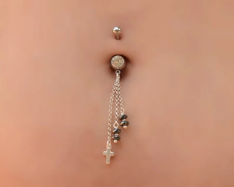 Новый пуп. Пирсинг крест. Cross belly Ring.