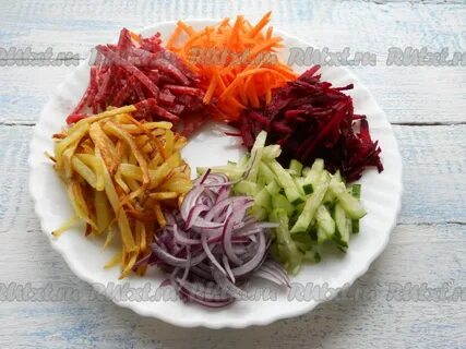Салат жареная картошка свекла морковь