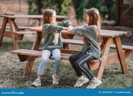 The girl is in the park