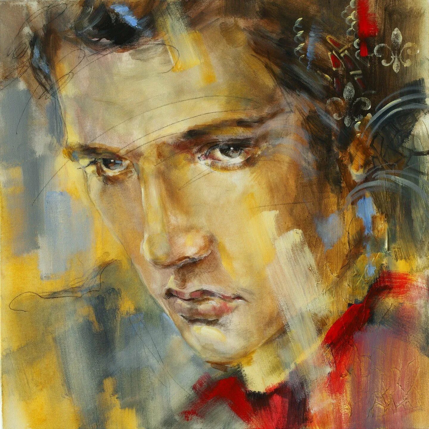 Мужской портрет живопись Рикардо Санчес. Красивая картина мужчине