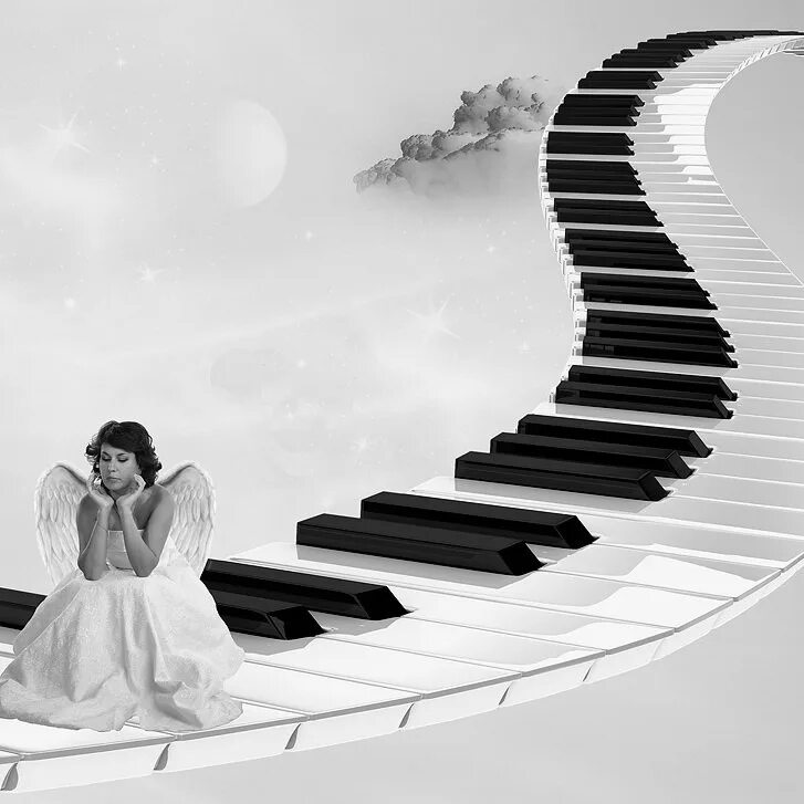 Мелодию туту. Изогнутая клавиатура рояля. Красивая клавиатура пианино. Фортепиано на белом фоне. Изогнутое пианино.