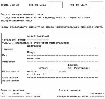 Содержание индивидуального лицевого счета застрахованного лица