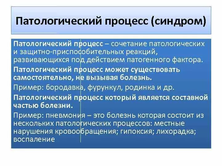 Патологическое состояние причины