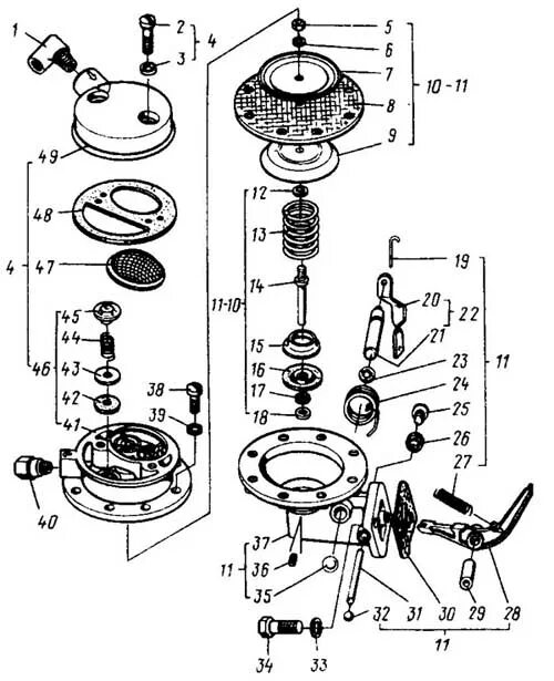 Сборка топливного насоса. Топливный насос ГАЗ 53 схема. Топливный насос б-10 схема. Ремкомплект топливного насоса на ГАЗ 51. Ремкомплект насоса топливного ГАЗ 52.