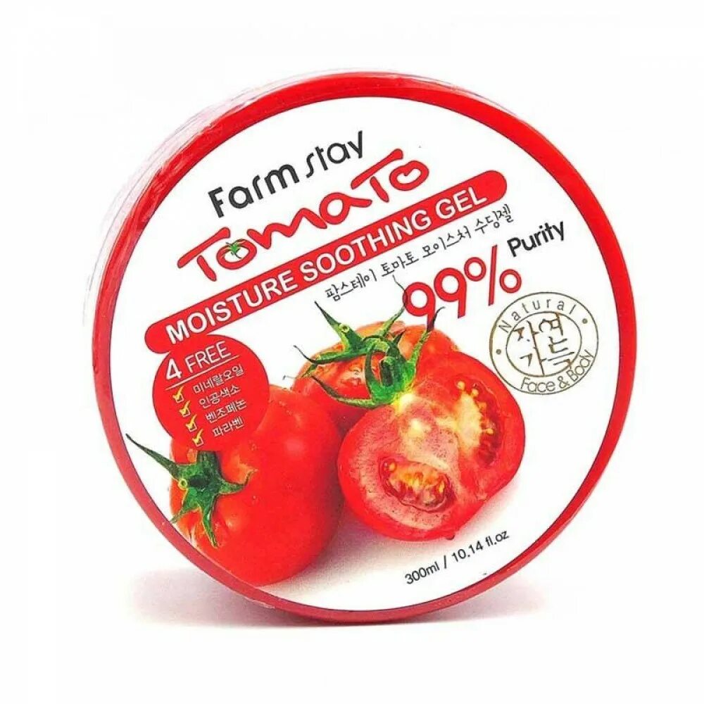 Farmstay Tomato Moisture & Soothing Gel, 300 ml. Увлажняющий успокаивающий гель с экстрактом томата, 300мл, Farmstay. Гель для тела Farmstay многофункциональный с томатом Moisture Soothing Gel Tomato. Jigott natural Tomato Moisture Soothing Gel. Экстракт томата