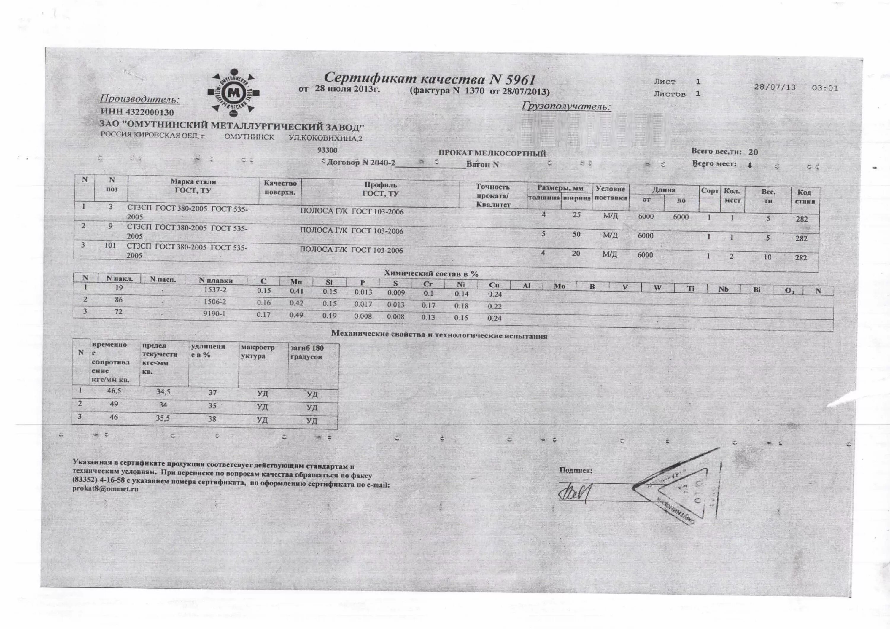 103-2006 Полоса 25х4 сертификат качества. Полоса 40х4 гост