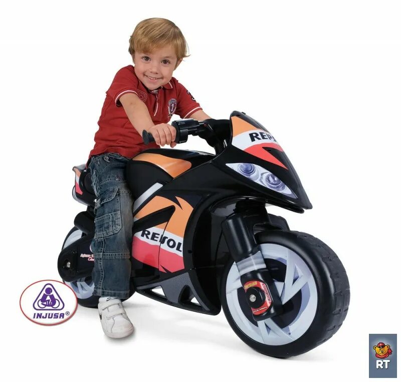 Включи мопед. Injusa мотоцикл. Электромотоцикл детский Injusa. Детский мотоцикл Repsol. Injusa электромобиль детский 2010 года.