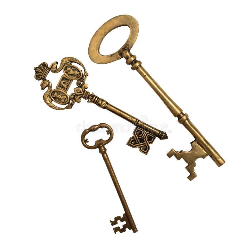Несколько открытых ключей. Ключ. Старинный ключ. Ключ дверной. Средневековый ключ.