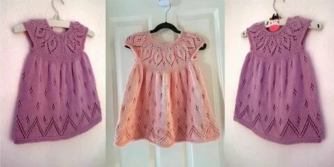 Ажурное платье спицами для девочки
