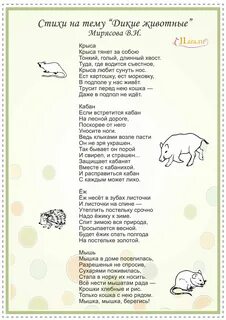 Стих животные леса