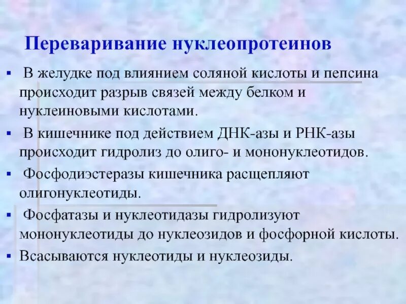 Переваривание нуклеопротеинов и нуклеиновых кислот в жкт. Пепсин и соляная кислота в желудке. переваривание нуклеопротеинов биохимия. схема переваривания нуклеопротеинов в жкт. роль соляной кислоты и пепсина в переваривании белков.