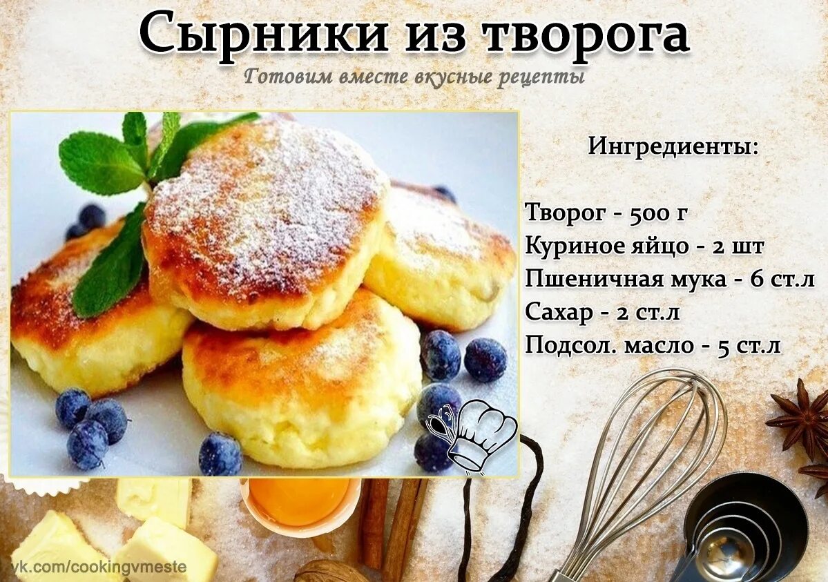 Сырники творог 500 рецепт