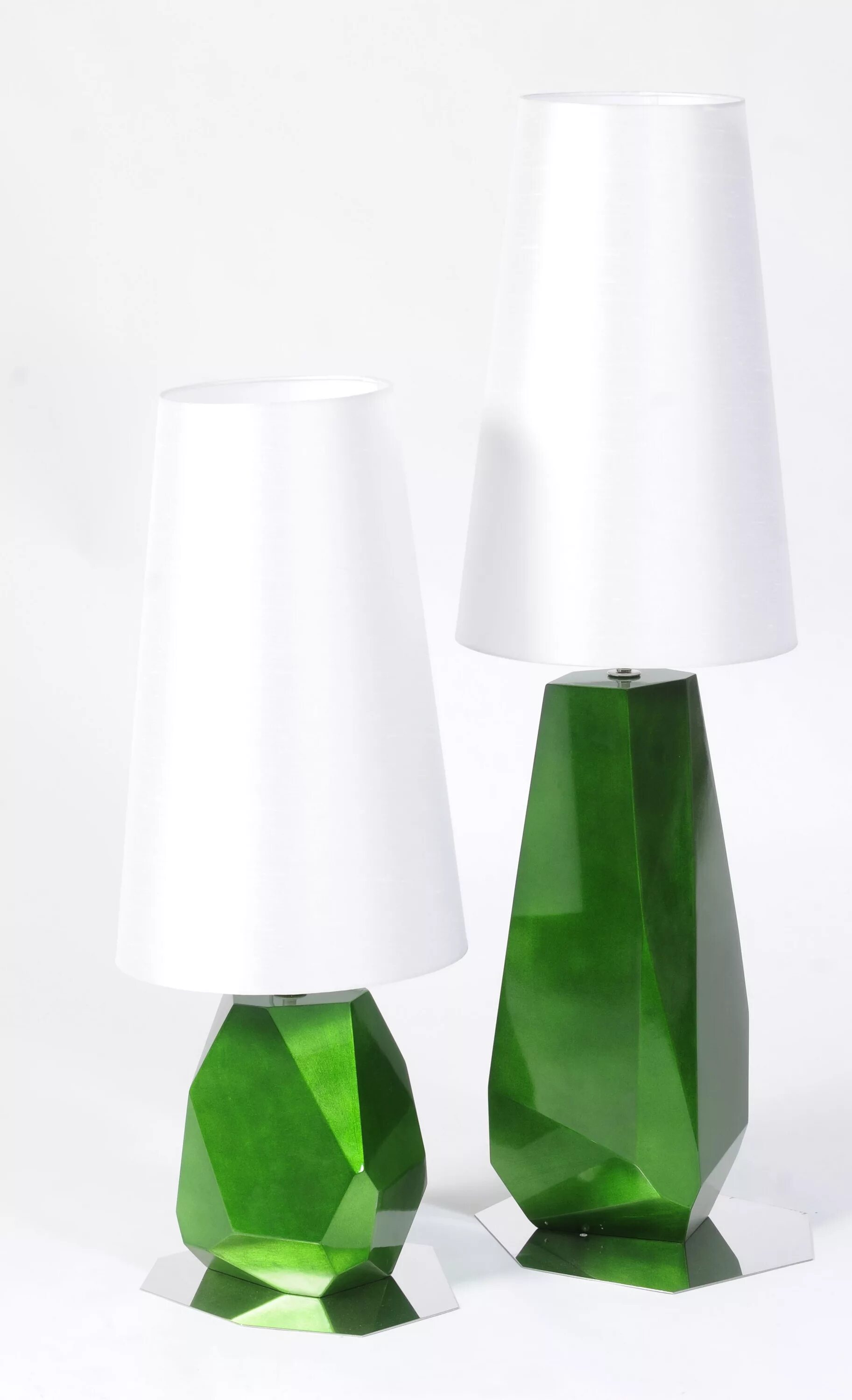 The lamp is in the table. The lamp is in the table