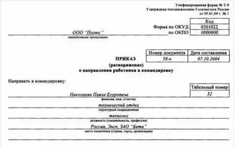 Общее распоряжение это