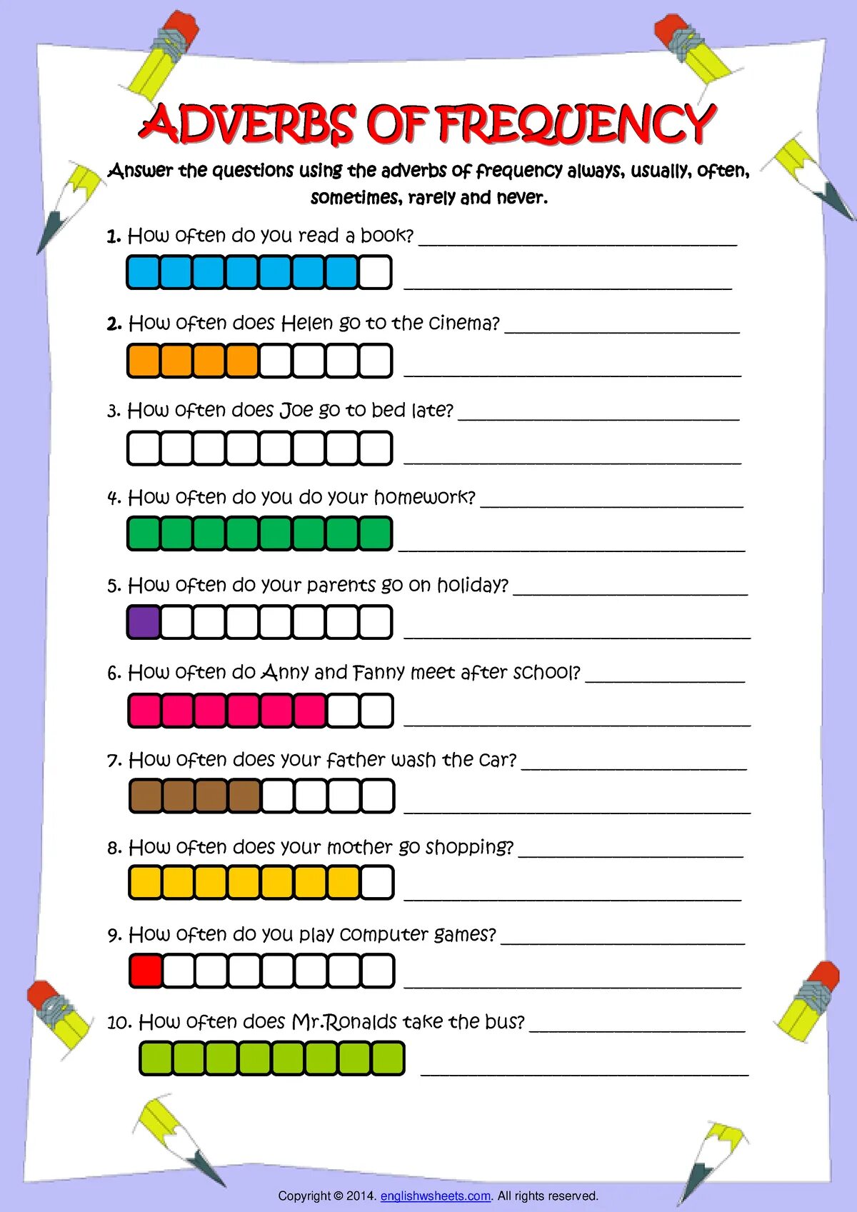 Adverbs of Frequency Worksheets. Adverbs of Frequency questions. Наречия частотности Worksheets. Adverbs of Frequency exercise.