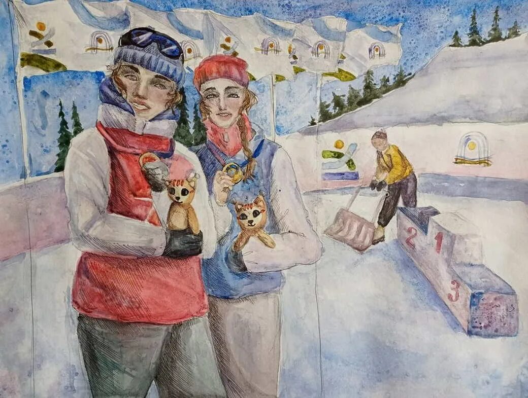 The participants of the drawing contest