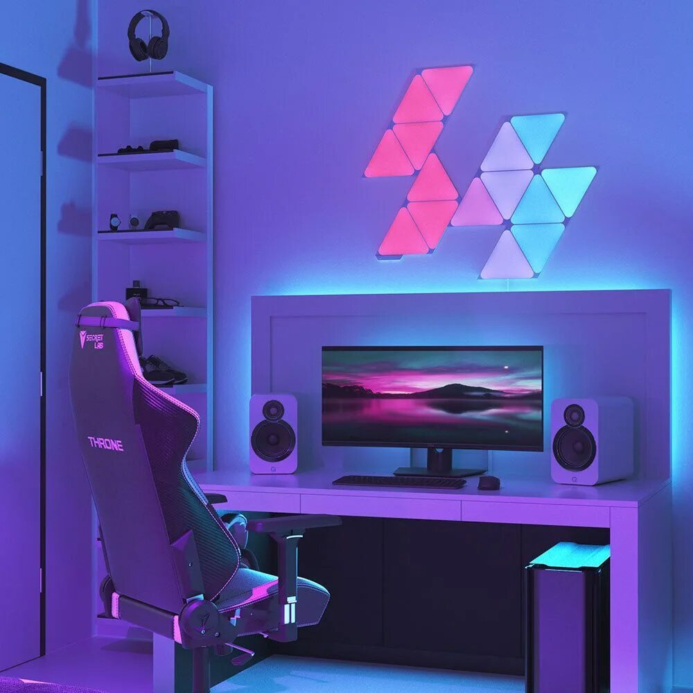 Включи свет панель. Светильник Aurora Nanoleaf. Подсветка светодиодная Nanoleaf Aurora. Световая панель Xiaomi Nanoleaf Smart Light Board 4pk Nanoleaf. Nanoleaf Shapes Triangles.