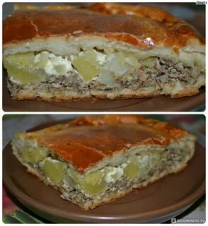 Пирог с сайрой и рисом