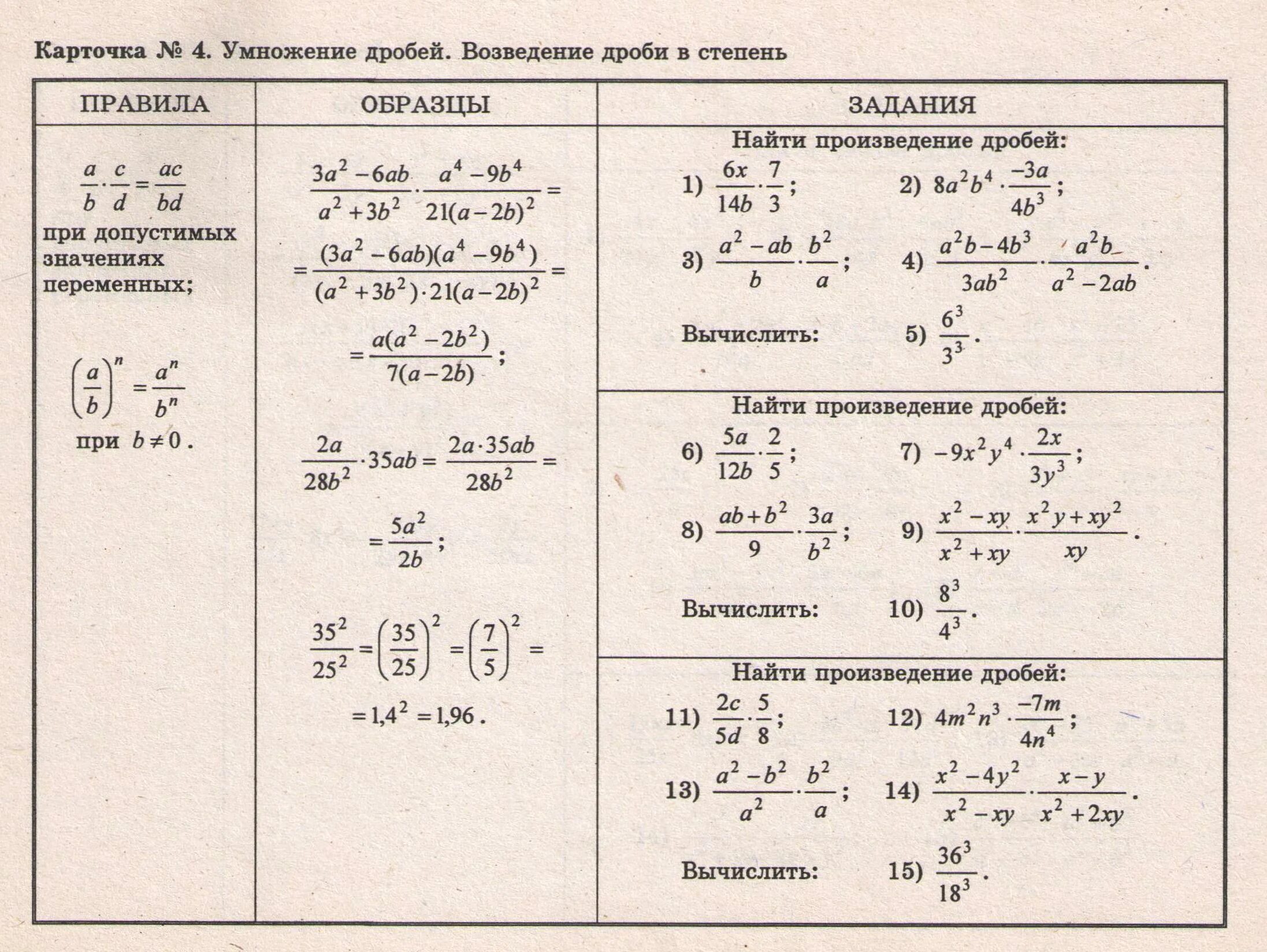 Вычислить произведение степеней. Правило возведения дроби в степень 7 класс. Возведение рациональной дроби в степень 8 класс. Алгебра 8 класс умножение дробей возведение дроби в степень. Умножение дробей возведение в степень.